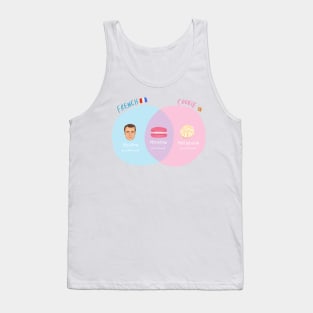 Macaron vs Macaroon - Emmanuel Macron cookie biscuit venn diagram Tank Top